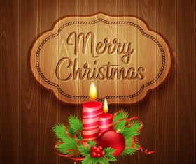 2016 Christmas wooden background vectors 06