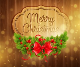 2016 Christmas wooden background vectors 07