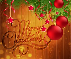 2016 Christmas wooden background vectors 10