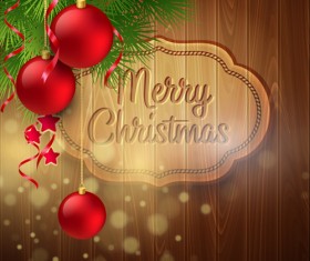 2016 Christmas wooden background vectors 12
