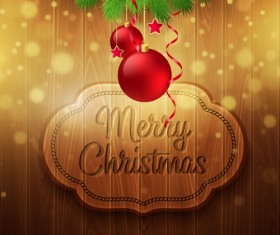 2016 Christmas wooden background vectors 18