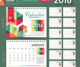2016 New year desk calendar vector material 100