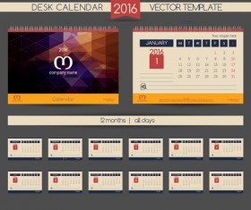 2016 New year desk calendar vector material 104