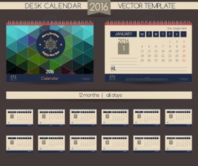 2016 New year desk calendar vector material 105