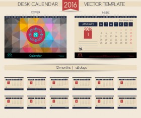 2016 New year desk calendar vector material 110