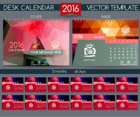 2016 New year desk calendar vector material 113