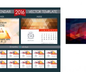 2016 New year desk calendar vector material 114