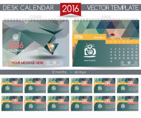 2016 New year desk calendar vector material 115