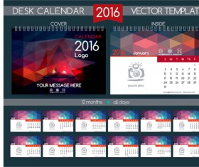 2016 New year desk calendar vector material 116