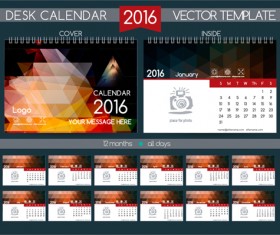 2016 New year desk calendar vector material 117