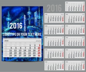 2016 New year desk calendar vector material 118