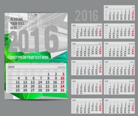 2016 New year desk calendar vector material 120