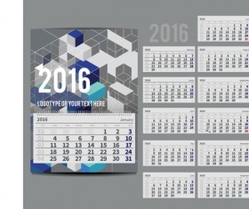 2016 New year desk calendar vector material 121