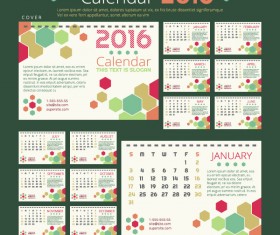 2016 New year desk calendar vector material 54