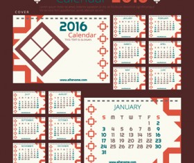2016 New year desk calendar vector material 56