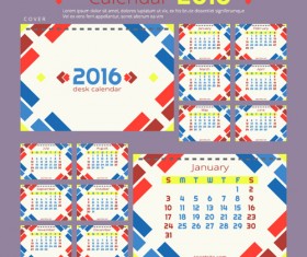 2016 New year desk calendar vector material 57