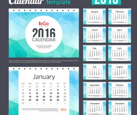 2016 New year desk calendar vector material 58