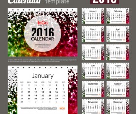 2016 New year desk calendar vector material 59