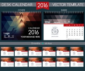 2016 New year desk calendar vector material 60