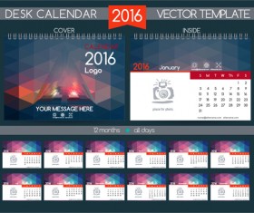 2016 New year desk calendar vector material 61