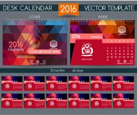 2016 New year desk calendar vector material 62