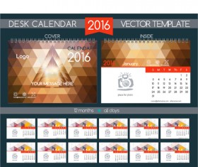 2016 New year desk calendar vector material 63