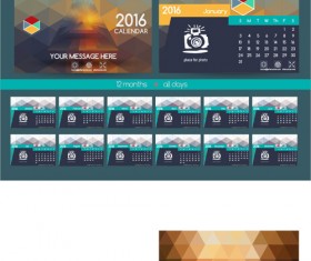 2016 New year desk calendar vector material 64