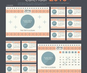 2016 New year desk calendar vector material 66