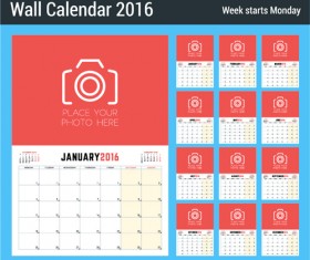 2016 New year desk calendar vector material 67