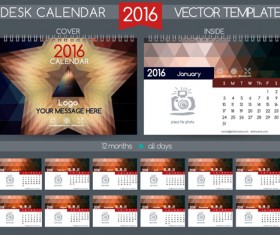 2016 New year desk calendar vector material 72