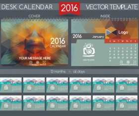 2016 New year desk calendar vector material 74