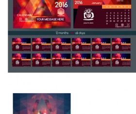 2016 New year desk calendar vector material 75
