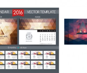 2016 New year desk calendar vector material 76