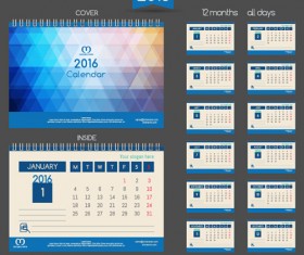 2016 New year desk calendar vector material 77