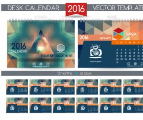 2016 New year desk calendar vector material 78
