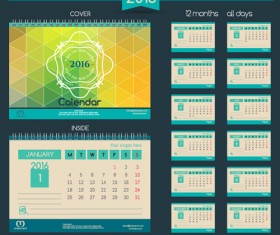 2016 New year desk calendar vector material 79