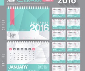 2016 New year desk calendar vector material 82