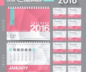 2016 New year desk calendar vector material 83