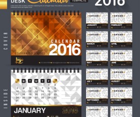 2016 New year desk calendar vector material 84