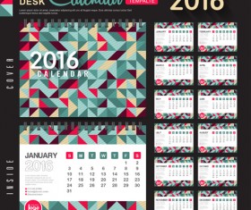 2016 New year desk calendar vector material 85