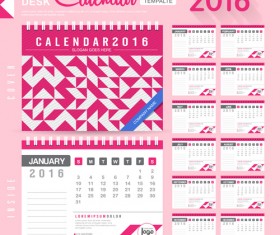 2016 New year desk calendar vector material 86