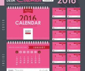 2016 New year desk calendar vector material 87