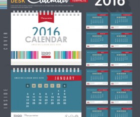 2016 New year desk calendar vector material 88