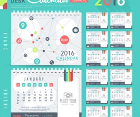 2016 New year desk calendar vector material 90