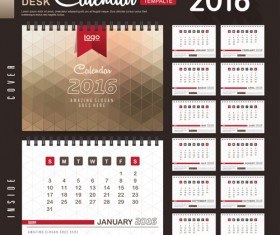 2016 New year desk calendar vector material 91