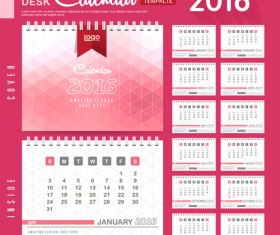 2016 New year desk calendar vector material 92