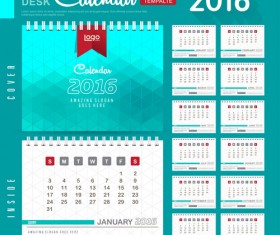 2016 New year desk calendar vector material 93
