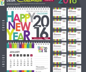 2016 New year desk calendar vector material 94