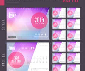 2016 New year desk calendar vector material 95