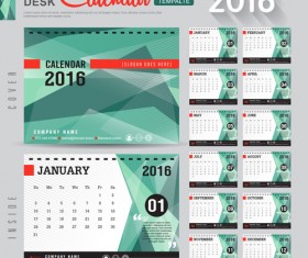 2016 New year desk calendar vector material 96